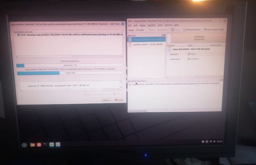 Copying LinuxMint Partion with LinuxMint
