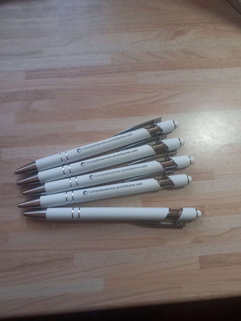Computerservicearminfischercom ballpoint pens white / Computerservicearminfischercom Kugelschreiber weiß
