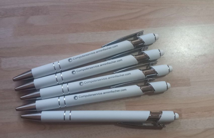 Computerservicearminfischercom ballpoint pens white / Computerservicearminfischercom Kugelschreiber weiß