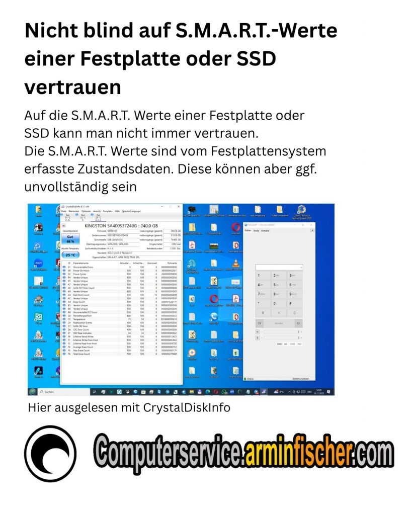 Flash-Speicher sind keine Ewigkeitsspeicher. Betroffen sind SSDs, USB-Sticks und andere Flash-Speicher Nicht blind auf S.M.A.R.T.-Werte einer Festplatte oder SSD vertrauen.
