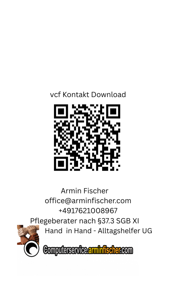 Armin Fischer vcf Kontakt Download . https://computerservice.arminfischer.com/vcf/arminfischer.vcf